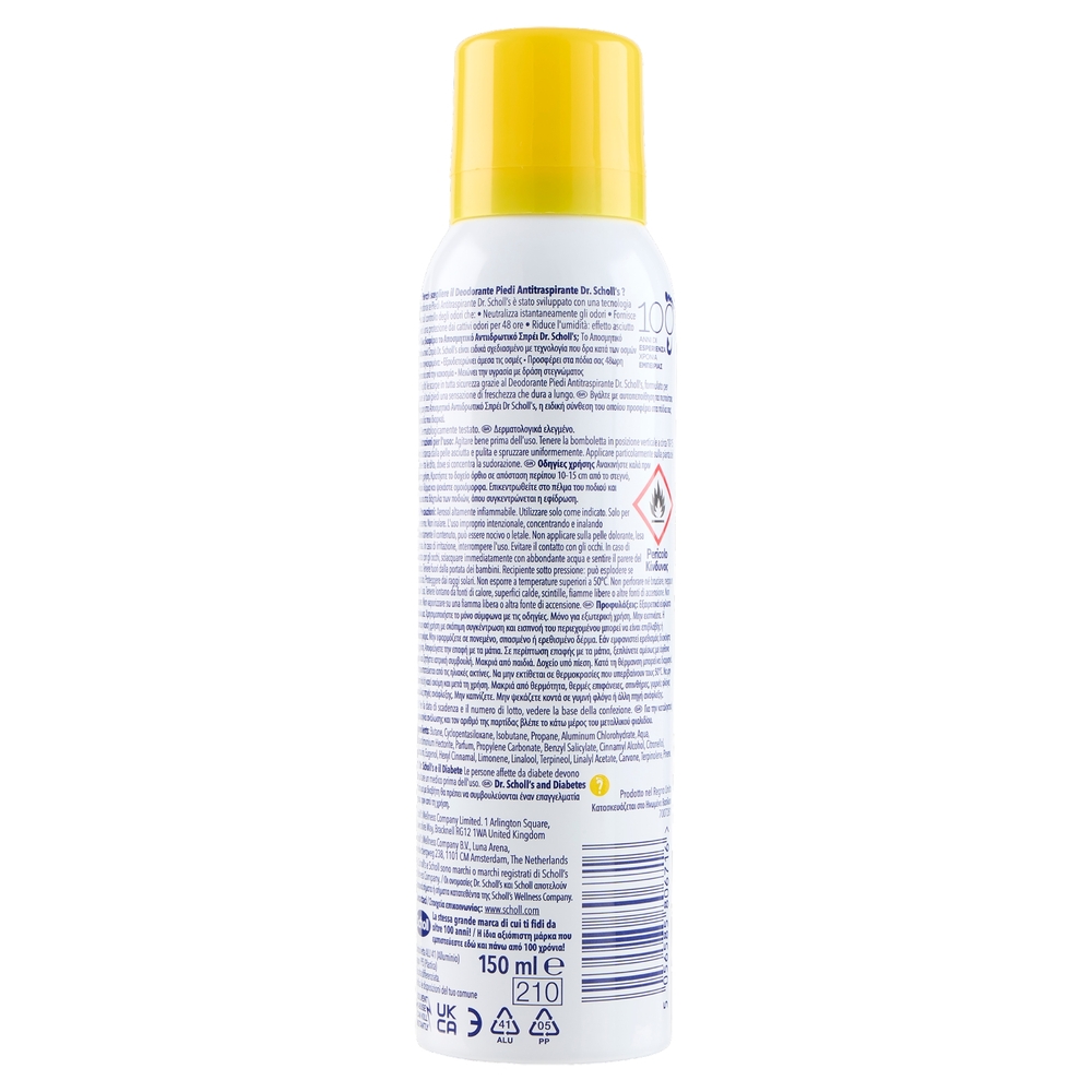 Dr. Scholl's Deodorante Piedi Antitraspirante 150 ml